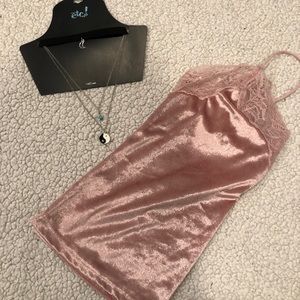 Velvet Cami + Necklace